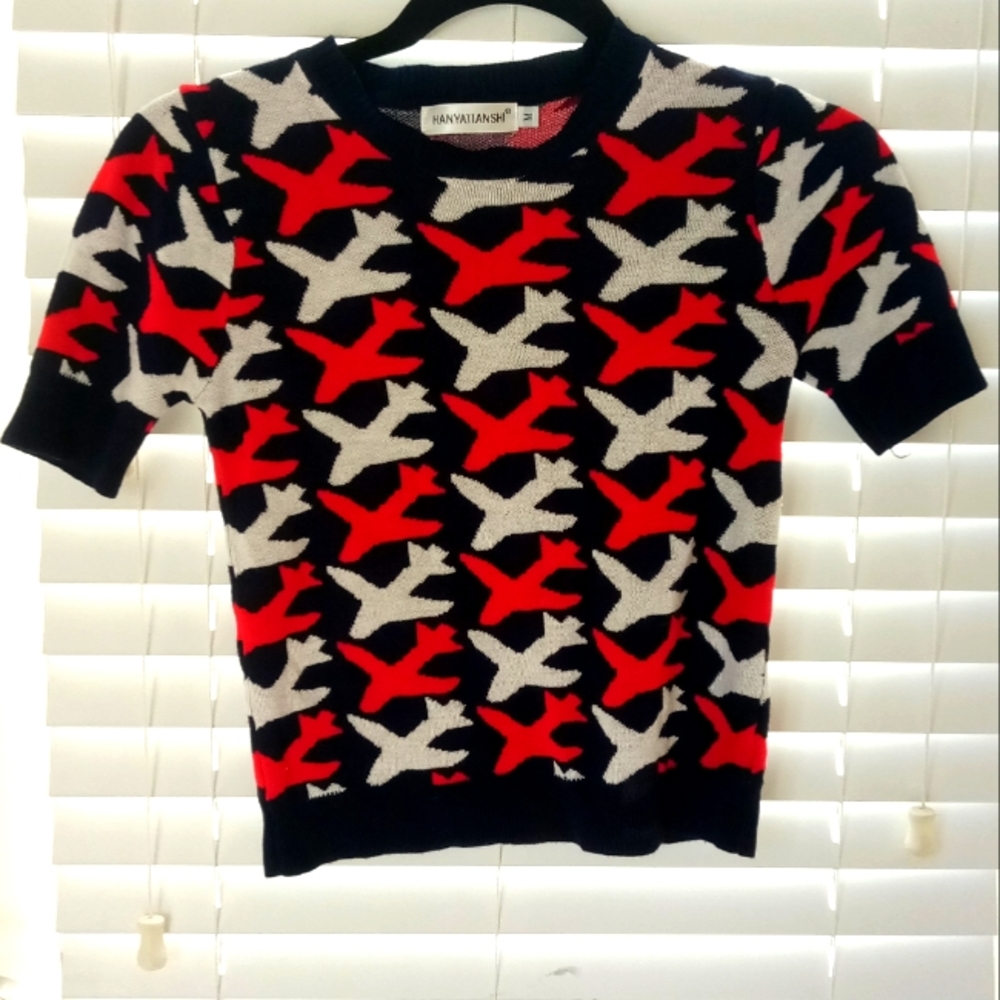 Crop Shirt U.S.A color Top